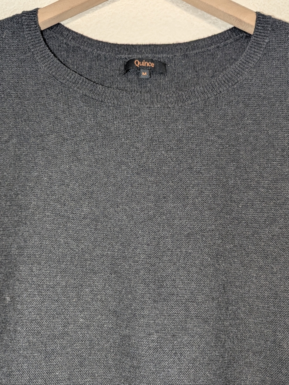 Quince Women Lightweight Cotton Cashmere Link-Stitch Dolman Sweater Black Top M - Picture 4 of 5